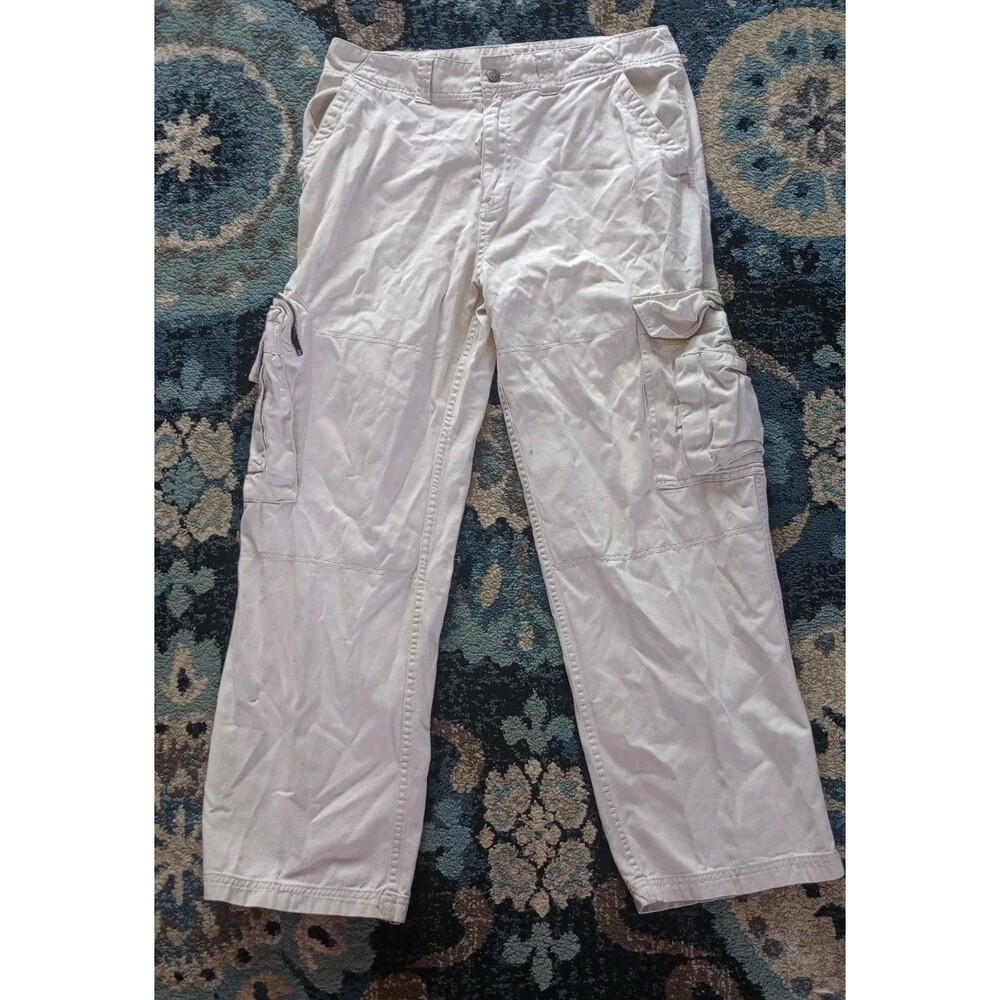 Vintage 90s Bugle Boy Mens 34x30 Baggy White Cargo Pants Deadstock Army
